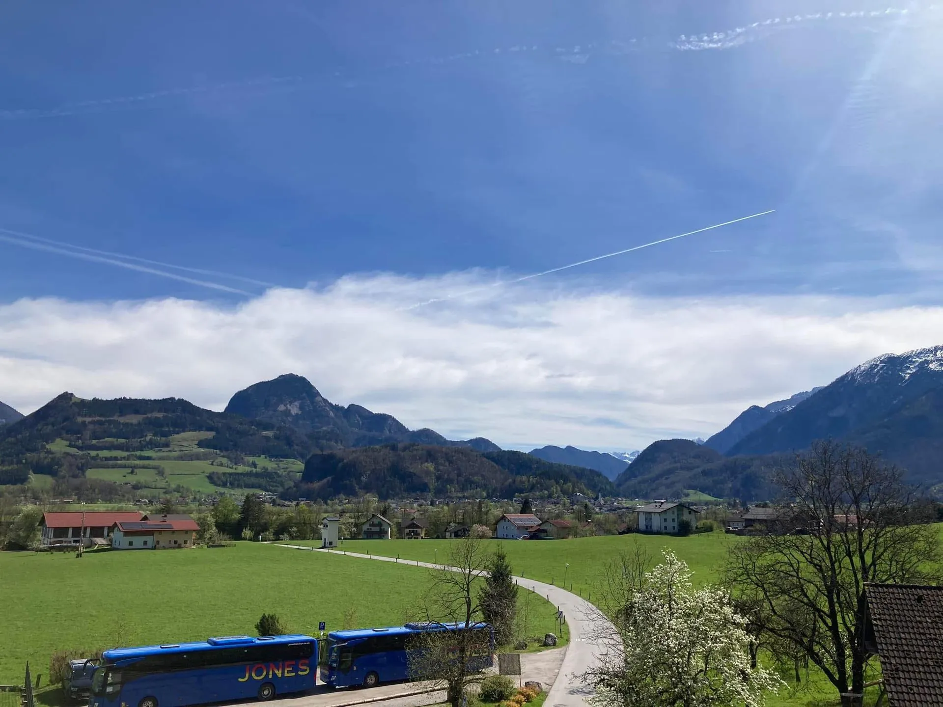 Jones coaches parked in hills